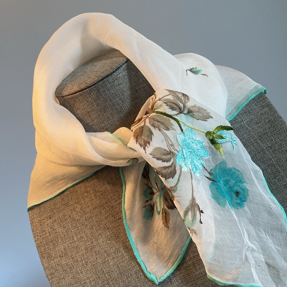 Vintage Rolled Edge Chiffon Scarf